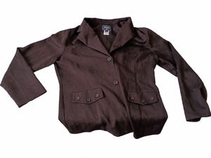 Sweet Suit Women’s Size 16 Brown Button Front Career Blazer Jacket